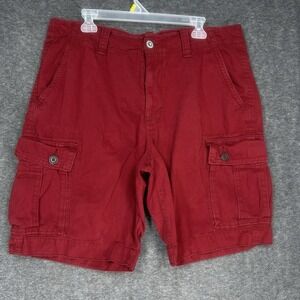 American Eagle Cargo Shorts Mens 36 red Y2K Baggy Military Utility